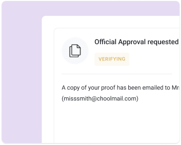 The official approval sign-off screen